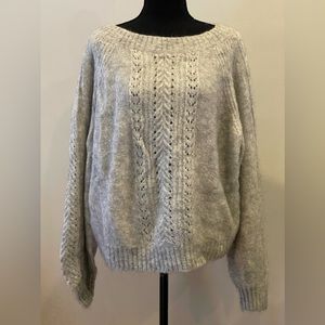 Point Sur XL Grey Long Sleeve Patterned Sweater